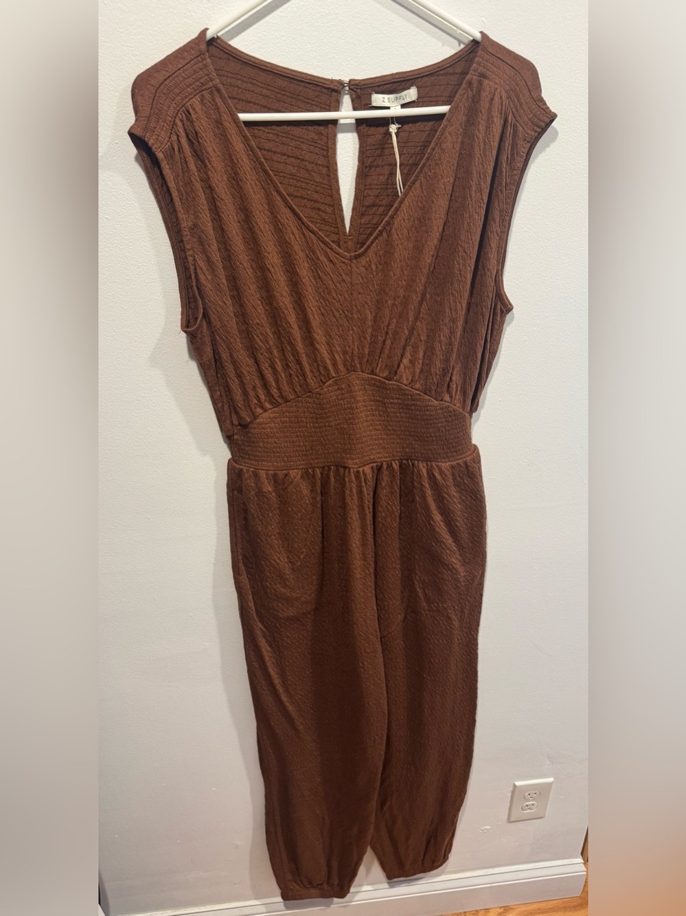 Z Supply Brown Knit Jumpsuit NWT